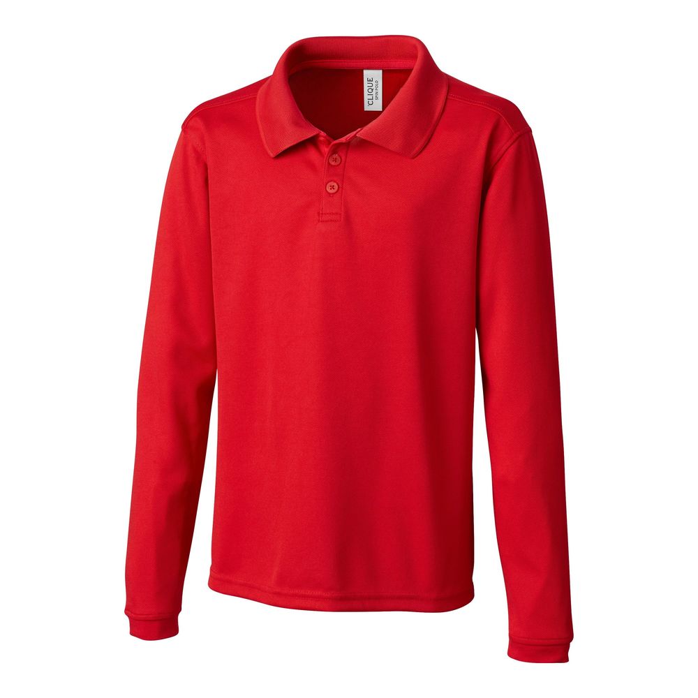 NWT Clique Red Long Sleeve Spin Youth Polo